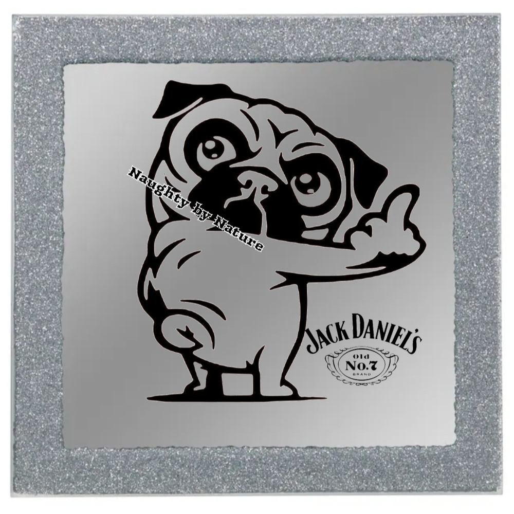 Jack Daniel's Naughty by Nature Pug Mirror